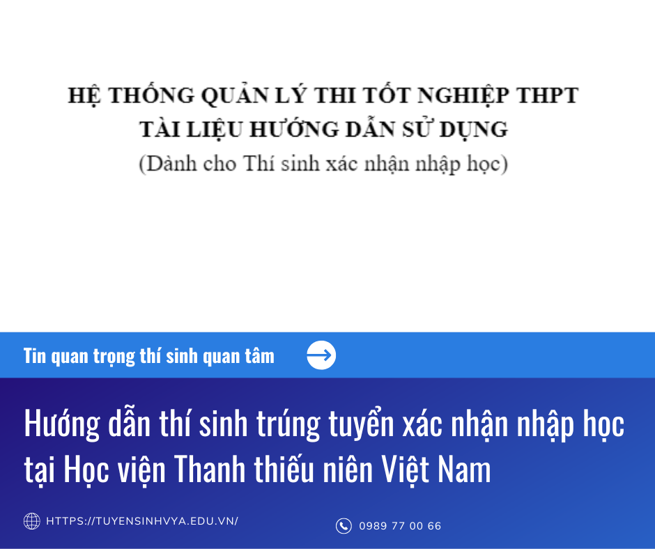 Hướng dẫn thí sinh trúng tuyển xác nhận nhập học trực tuyến 